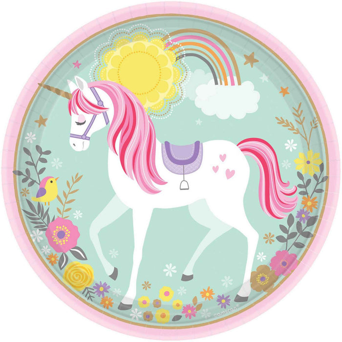 Magical Unicorn Round Plates 23cm NPC