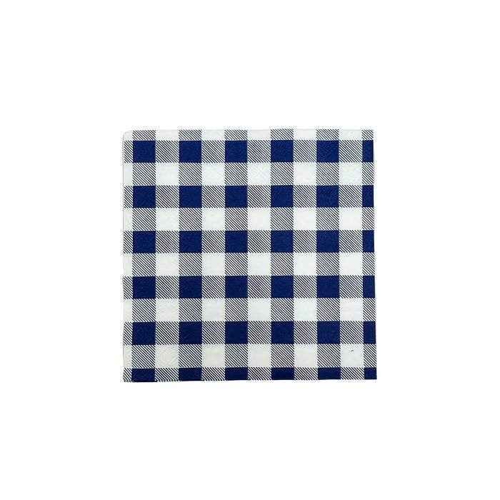 Blue Gingham Lunch Napkins - 25 Pack