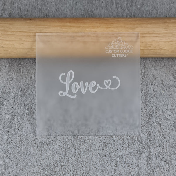 Love (With Heart) 3D Raised Debosser