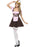 Tavern Girl Costume, Brown Short Dress with Attached Apron