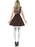 Tavern Girl Costume, Brown Short Dress with Attached Apron