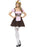 Tavern Girl Costume, Brown Short Dress with Attached Apron