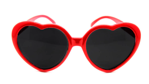 Party Glasses  Heart - Red