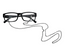 Black Rim Glasses With Black Chain