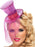 Fever Mini Top Hat on Headband, Hot Pink with Detachable Netting