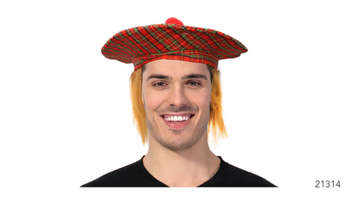 Scottish Hat - Tartan with Hair