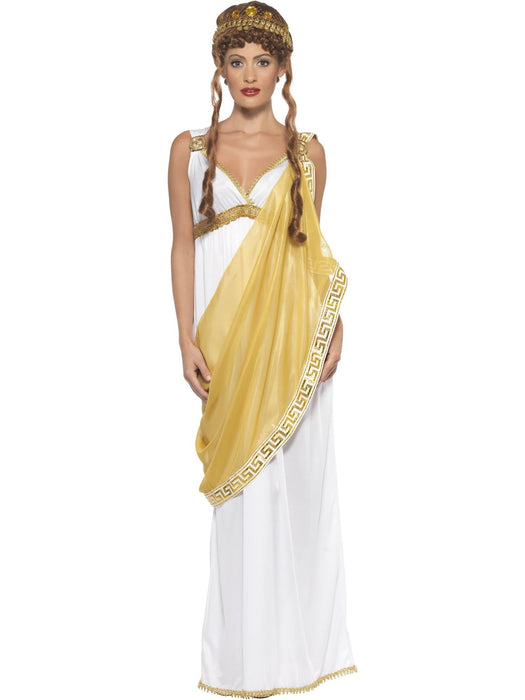 Helen of Troy Costume, White & Gold Adult