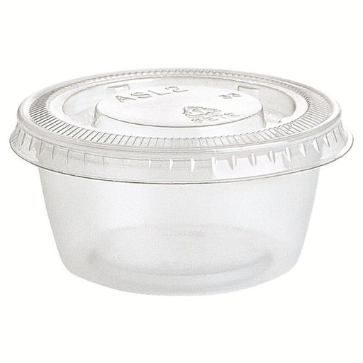 50 Reusable Clear Plastic Jelly Shot Glasses With Lid 59ml (2oz)