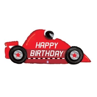 Happy Birthday Racecar Supershape Foil Balloon 109cm