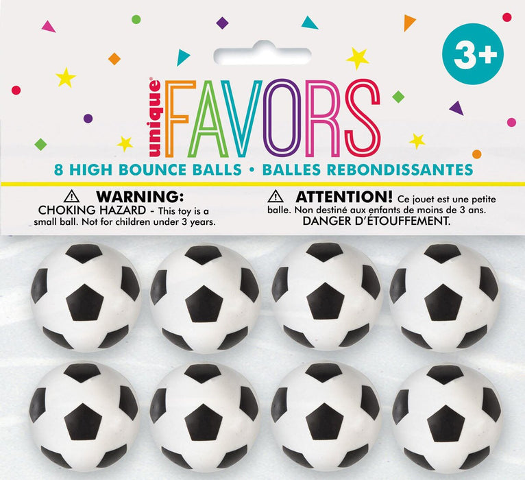 3D Soccer Bouncy Balls Pack Of 8