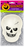 Pack of two white skull-shaped Halloween lolly dishes with black facial details, shown in original packaging marked 88061.
