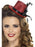 Mini Tophat, Red with Black Ribbon and Feather