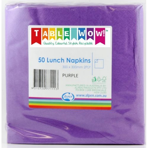 Lunch Napkin Pack 50 - Purple