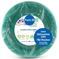 Plastic Dinner Plate 20 Pack - Green