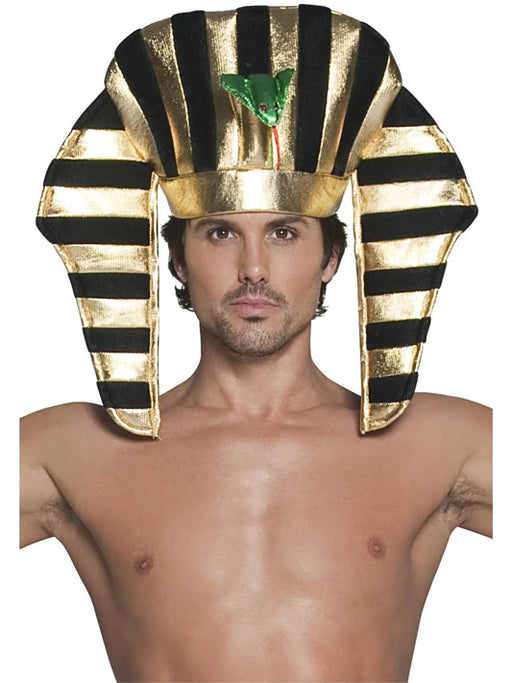 Pharaoh Headpiece, Black & Gold