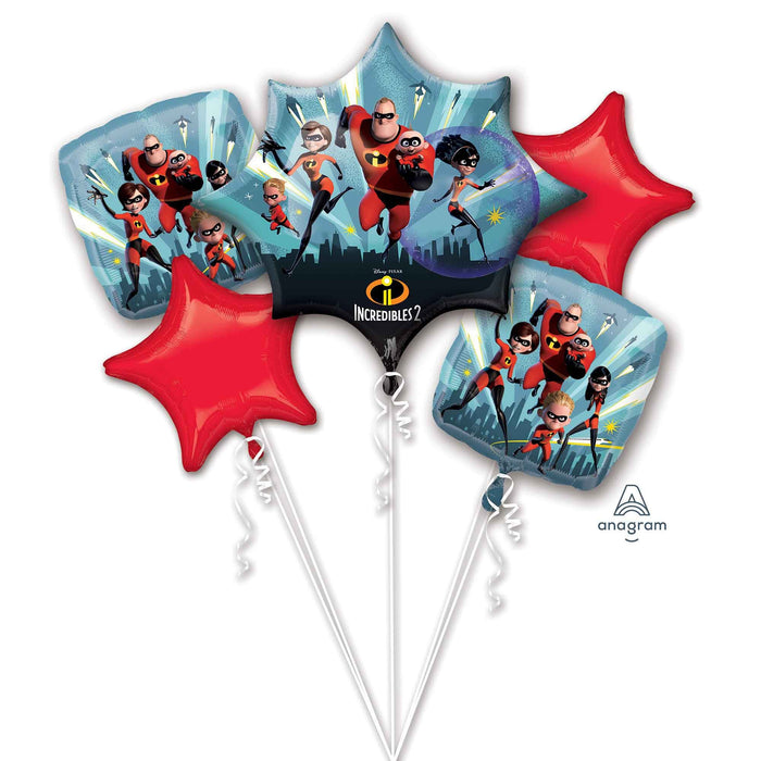 Foil Balloon Bouquet Kit Incredibles 5 Foil Balloons