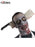 Plastic blood-splattered cleaver-through-head headband shown with zombie make-up and outfit not included