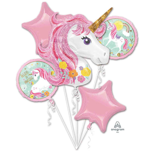 Foil Balloon Bouquet Kit Magical Unicorn 5 Foil Balloons