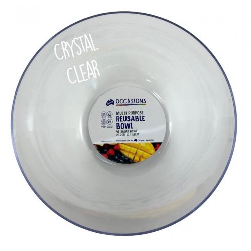 Reusable 4L Bowl 25.2x11.8cm Clear