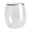 Silver Trim Plastic Stemless Wine Glass 350ml Box 6