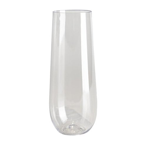 Clear Plastic Stemless Champagne Glass 250ml Pack 6