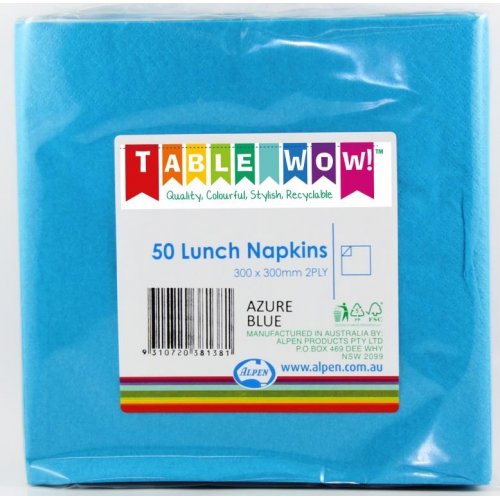 Lunch Napkin Pack 50 - Azure Blue
