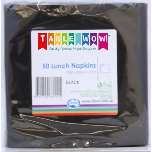 Lunch Napkin Pack 50 - Black