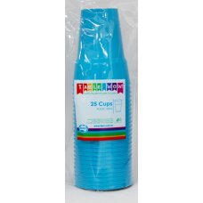 Plastic Cups 25 Pack - Azure Blue