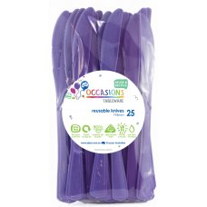 Plastic Knife 25 Pack - Purple