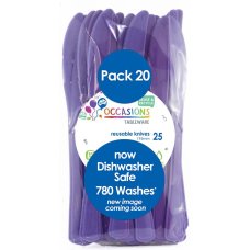 Plastic Knife 20 Pack - Purple