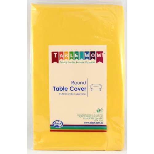 Plastic Table Cover Round - Yellow