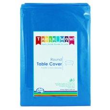 Plastic Table Cover Round - Royal Blue
