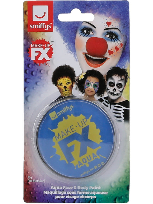 Smiffys Make-Up FX, Royal Blue Aqua Face and Body Paint,16ml, Water Based