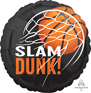 18" Foil Balloon Basketball Slam Dunk