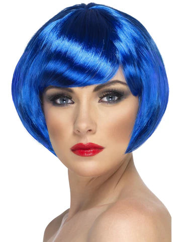 Neon Blue Babe Wig Short