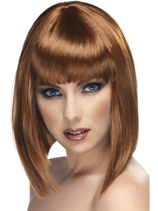 Glam Wig, Brown Short, Blunt with Fringe