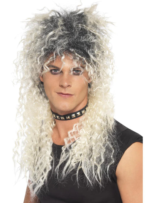 Hard Rocker Wig, Long Tousled Blonde & Black