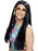 Hippy Party Wig, Long with Coloured Beads Black