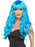 Siren Wig, Blue, Long, Curly with Fringe