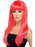 Babelicious Wig, Neon Pink , Long, Straight with Fringe
