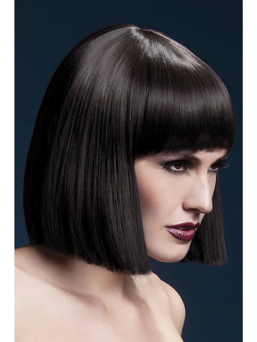 Fever Lola Wig, Brown Blunt Cut Bob with Fringe, 30cm / 12in