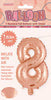 Rose Gold "8" Numeral Foil Balloon 35cm