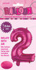 Hot Pink "2" Numeral Foil Balloon 35cm