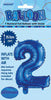 Royal Blue "2" Numeral Foil Balloon 35cm