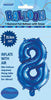 Royal Blue "8" Numeral Foil Balloon 35cm
