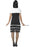 Flapper Costume, Black with Dress, Headband & Fur Stole