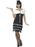 Flapper Costume, Black with Dress, Headband & Fur Stole