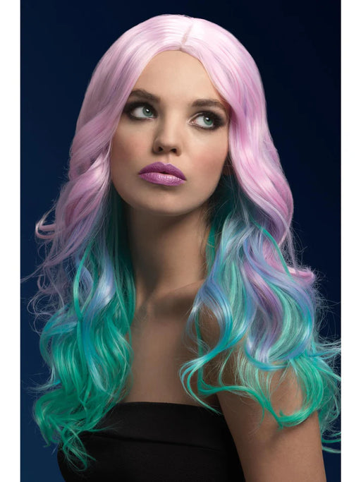 Fever Khloe Rainbow Wig, Long Wave with Centre Parting, 56cm/22in