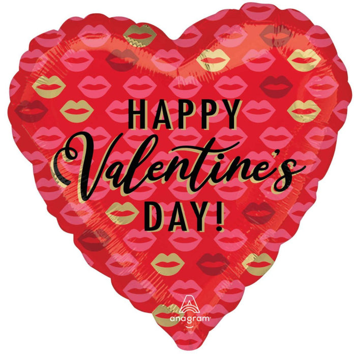 Happy Valentines Day Kisses Foil 17" (43cm)