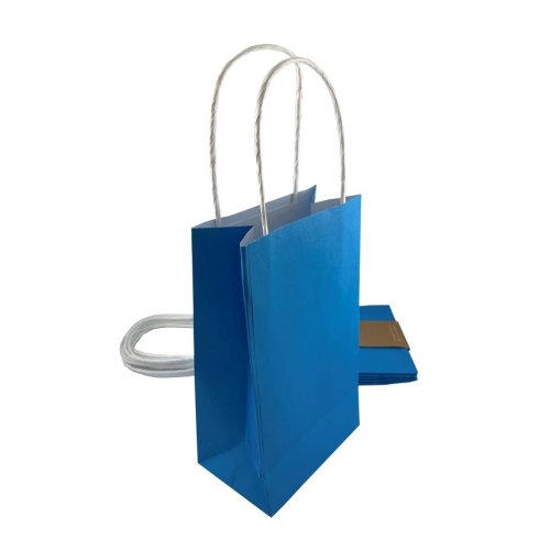 Paper Party Bags Azure Blue 5 Pk